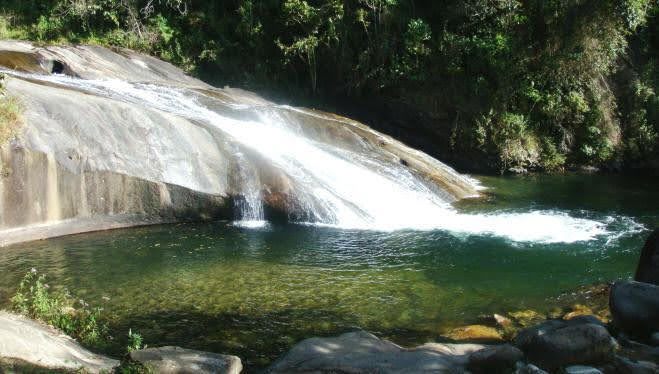Cachoeira do Escorrega, tobogã natural em Maromba, Visconde de Mauá
