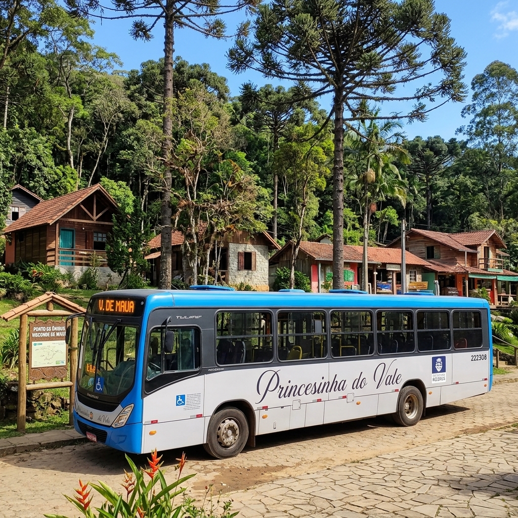 Ônibus da Princesinha do Vale chegando em Visconde de Mauá