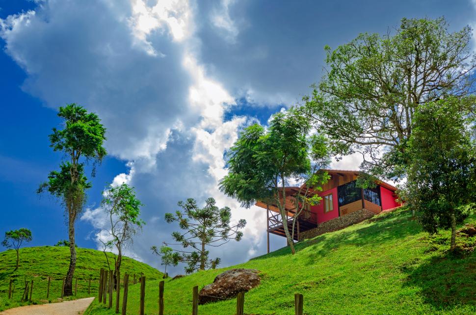 Chalé com vista para montanha